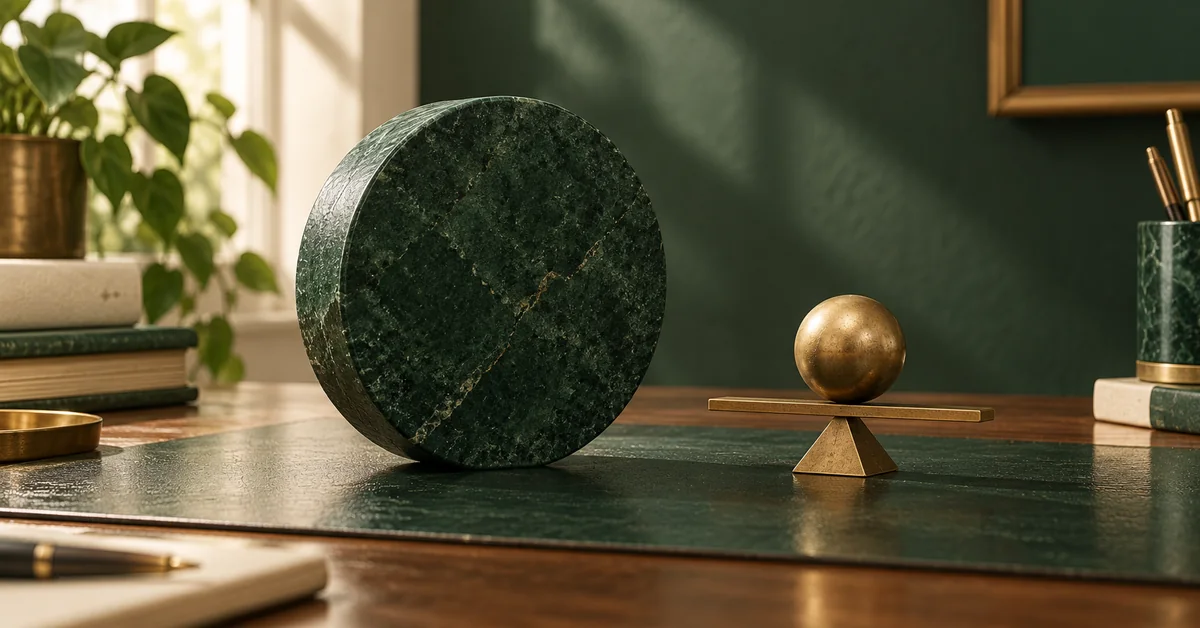 One large loss token and a smaller weighted-average marker on a desk.